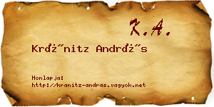 Kránitz András névjegykártya